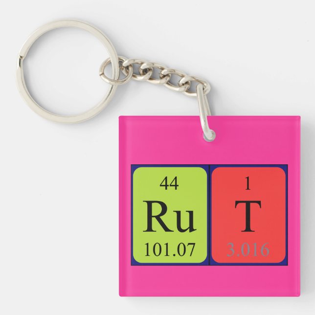 Rut periodic table name keyring (Front)