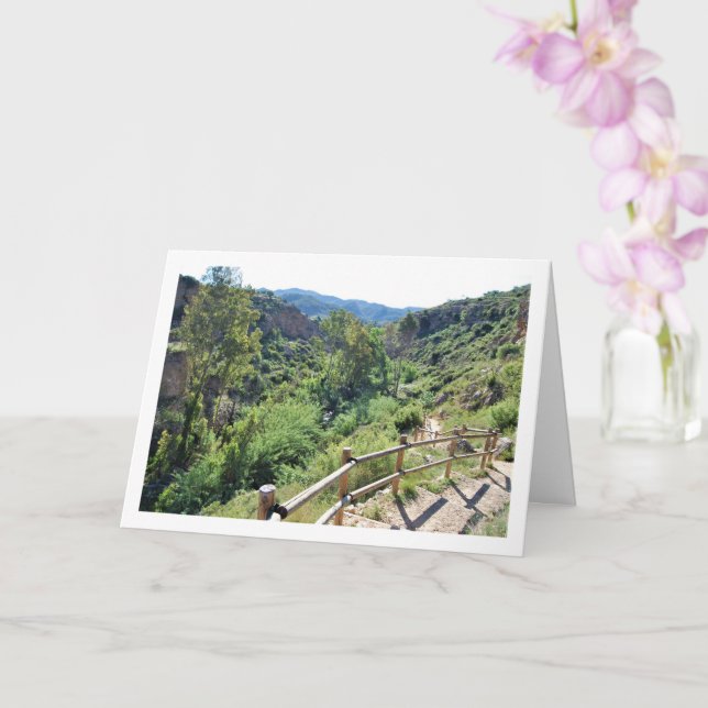 Ruta del Agua Bridge in Chelva, Valencia, Spain Card (Orchid)