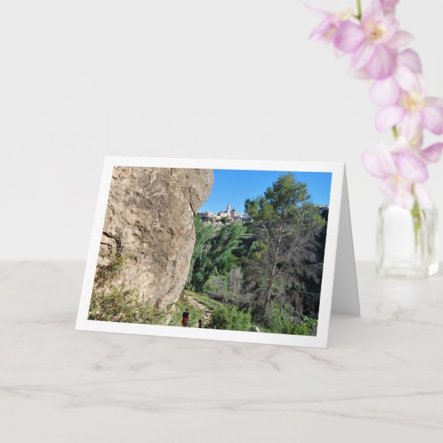 Ruta del Agua Church View, Chelva, Valencia, Spain Card (Orchid)