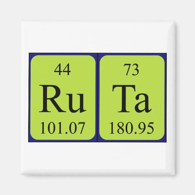 Ruta periodic table name magnet (Front)