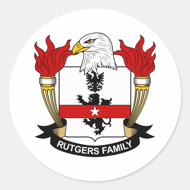 Rutgers Family Crest Classic Round Sticker (Front)