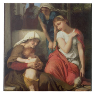 Ruth and Naomi, 1859 (oil on canvas) Ceramic Tile