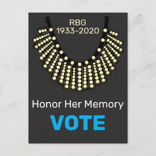 Ruth Bader Ginsberg Honor Her Memory Vote Postcard