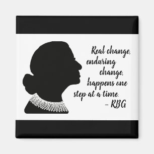 Ruth Bader Ginsberg Silhouette Change Quote Magnet
