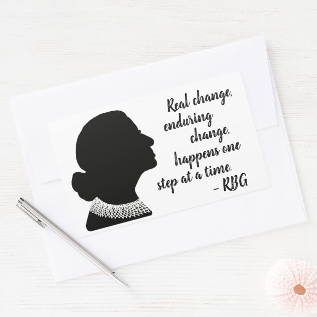 Ruth Bader Ginsberg Silhouette Quote Rectangular Sticker (Envelope)