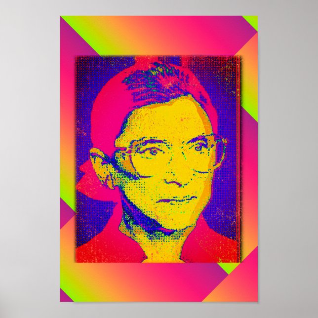 Ruth Bader Ginsburg 1983, Pop Art Portrait Poster (Front)