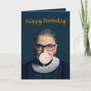 Ruth Bader Ginsburg Blowing Pink Bubble gum Card