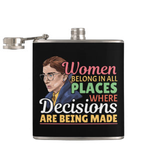 Ruth Bader Ginsburg Feminist Lawyer Judge Hip Flask