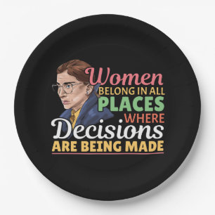 Ruth Bader Ginsburg Feminist Lawyer Judge Paper Plate