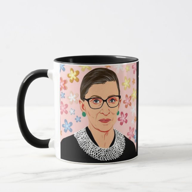 Ruth Bader Ginsburg Floral When There Are 9 Cup (Left)