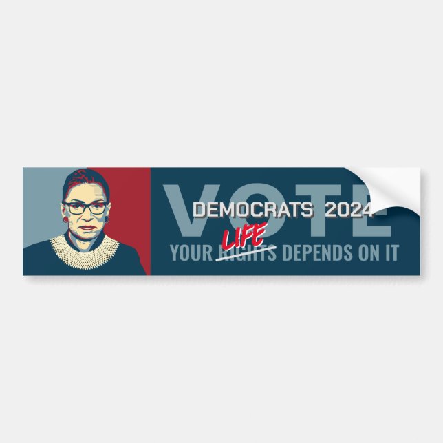 Ruth Bader Ginsburg Modern Pop-Art Vote Bumper Sticker (Front)