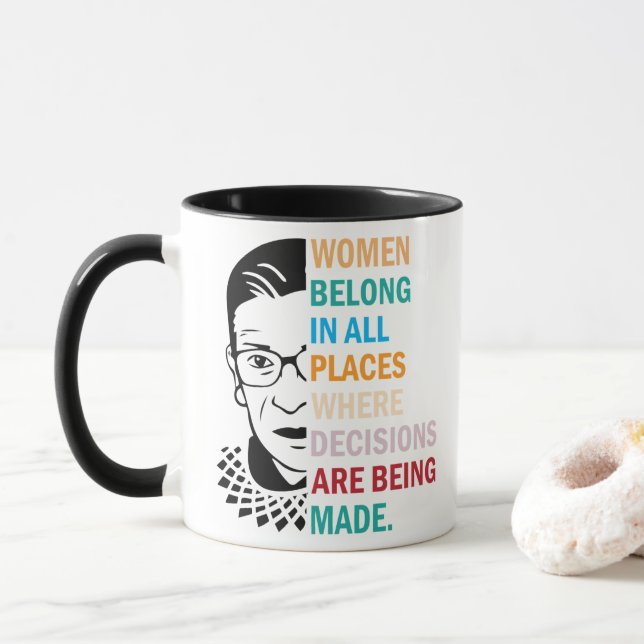 Ruth Bader Ginsburg Mug, RBG Mug, Custom RBG Mug (With Donut)