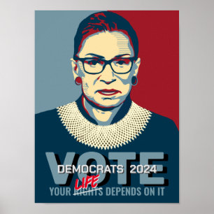 Ruth Bader Ginsburg Pro-Choice Vote 2024 Poster