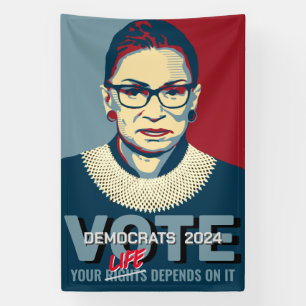 Ruth Bader Ginsburg Pro-Choice Vote 2024 Poster Banner