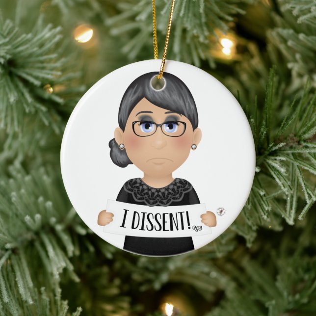 Ruth Bader Ginsburg quote 3 I Dissent! Ceramic Ornament (Tree)
