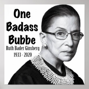 Ruth Bader Ginsburg RBG Death Memorial Honour Bubb Poster
