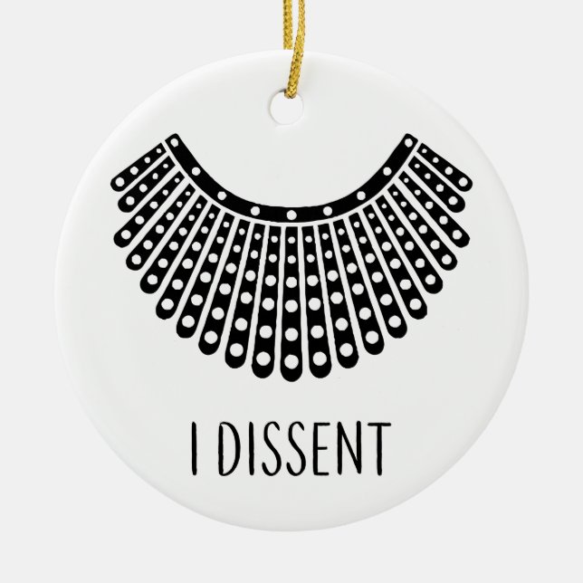 Ruth Bader Ginsburg, RBG Dissent Collar Ceramic Ornament (Front)