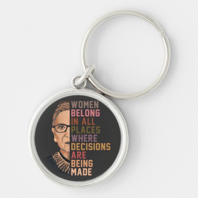 Ruth Bader Ginsburg RBG Key Ring (Front)