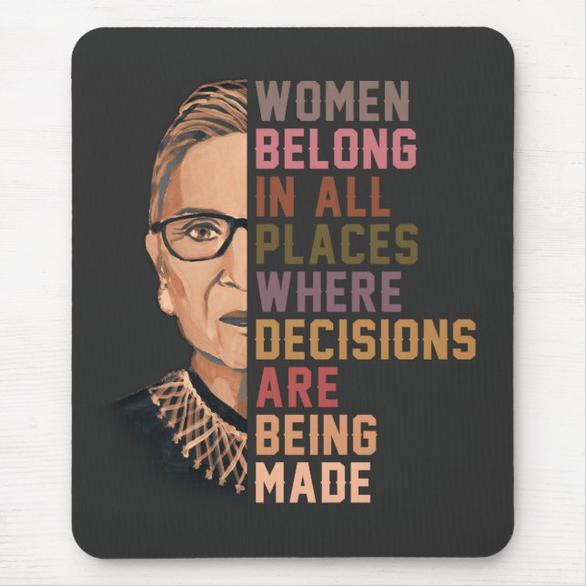 Ruth Bader Ginsburg RBG Mouse Pad (Front)