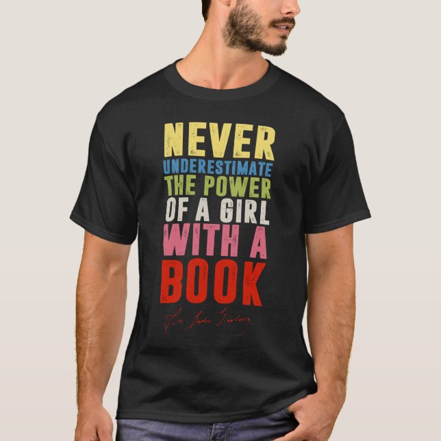 Ruth Bader Ginsburg RBG Quote Girl With Book Women T-Shirt (Front)