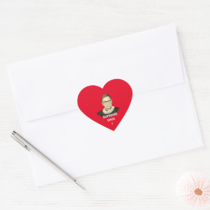 Ruth Bader Ginsburg Supreme Diva Tinted Red Heart  Sticker