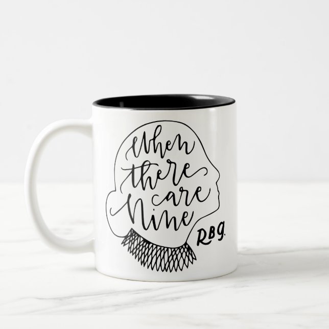 Ruth Bader Ginsburg, When There Are Nine RBG Two-Tone Coffee Mug (Left)