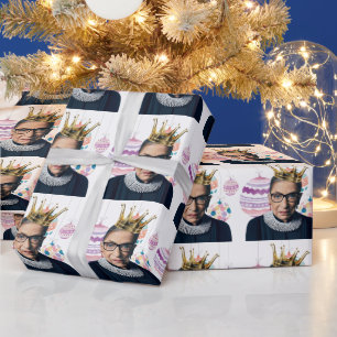Ruth Bader Ginsburg with Christmas Baubles Wrapping Paper