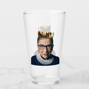 Ruth Bader Ginsburg with Gold Crown   Glass