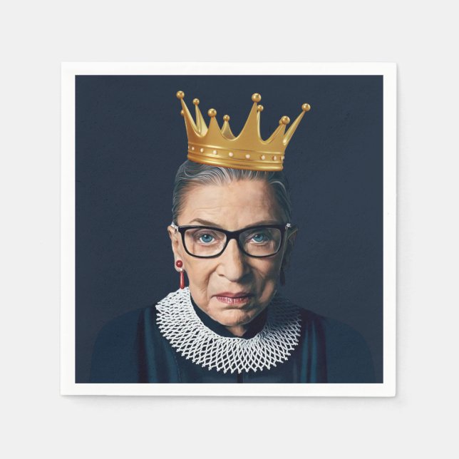 Ruth Bader Ginsburg with Gold Crown Napkin (Front)