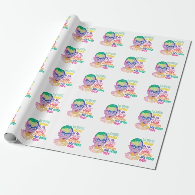 Ruth Bader Ginsburg Women Belong In All Places Wrapping Paper (Unrolled)
