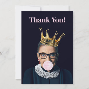 Ruth Ginsburg crown pink gum Thank You Card