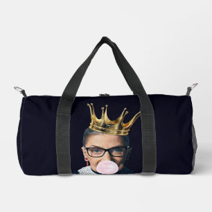 Ruth Ginsburg gold crown blowing pink gum Duffle Bag