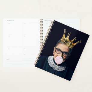 Ruth Ginsburg gold crown blowing pink gum Planner