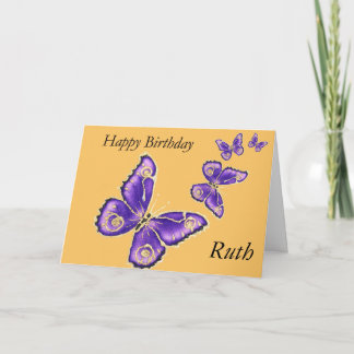 Ruth, Happy birthday butterfly card