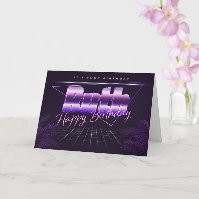 Ruth Name First name purla retro card Birthday (Orchid)