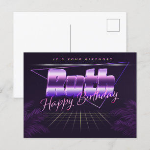 Ruth Name Vorname lila Postkarte Geburtstag Postcard