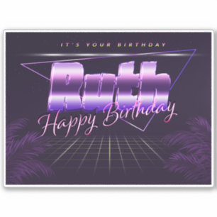 Ruth Name Vorname lila retro Sticker Geburtstag