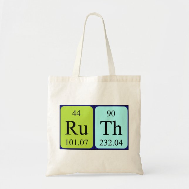 Ruth periodic table name tote bag (Front)