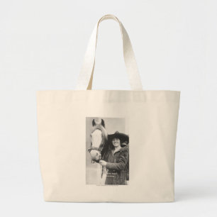 Ruth Roach and her horse. Large Tote Bag