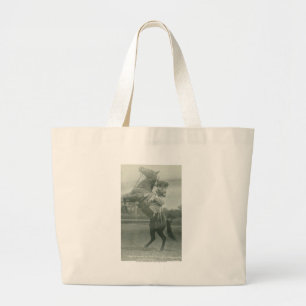 Ruth Roach on Tony, Cheyenne, Wyoming. Large Tote Bag