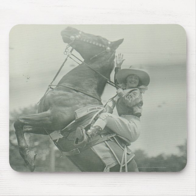 Ruth Roach on Tony, Cheyenne, Wyoming. Mouse Pad (Front)