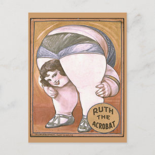Ruth the Acrobat Circus Poster Postcard