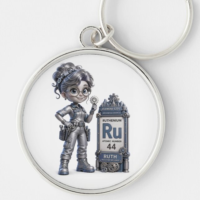 Ruthenium (Ru) Elem Key Ring (Front)