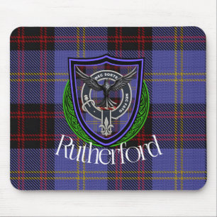 Rutherford Scottish Clan Tartan and Crest  Mouse Pad