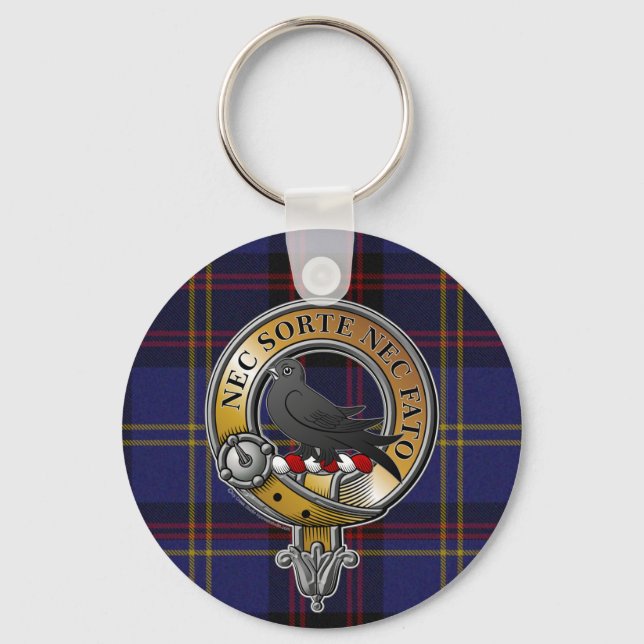Rutherford Tartan & Badge Key Ring (Front)