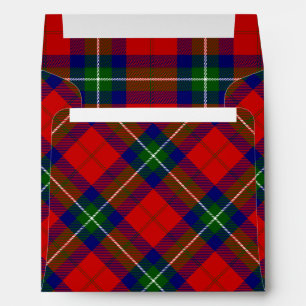 Ruthven tartan red green blue plaid envelope