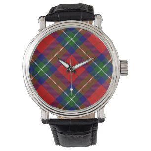Ruthven tartan red green blue plaid watch