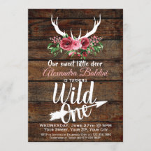 Rutic Deer Birthday Invitation
