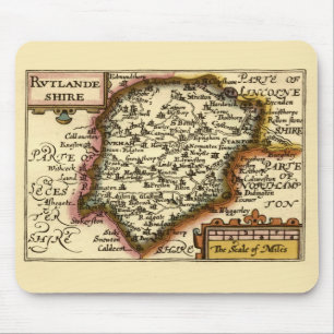 Rutland (Rutlandshire) County England Historic Map Mouse Pad