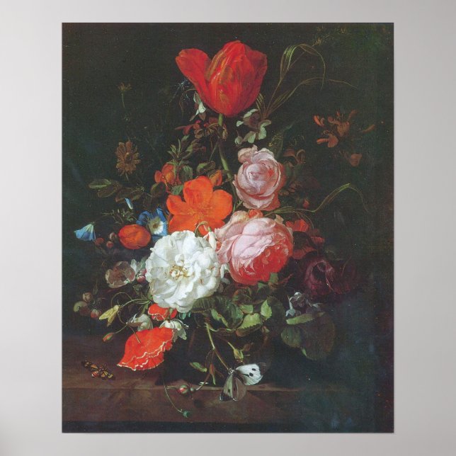 Ruysch - Vase With Flowers Poster (Front)